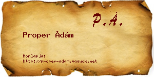Proper Ádám névjegykártya